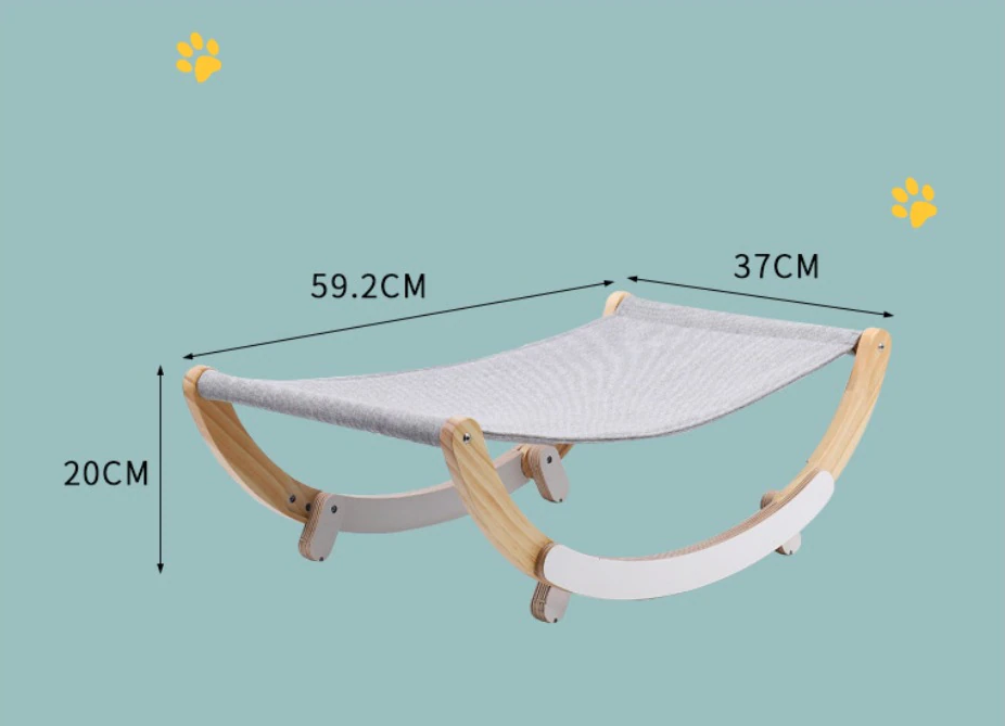 Rede Luxo Pet Premium™ – Descanso Elevado com Base de Madeira