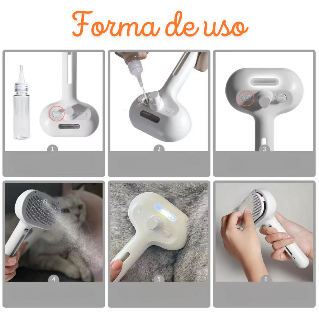 Escova Autolimpante 3 em 1 - Pet Premium™