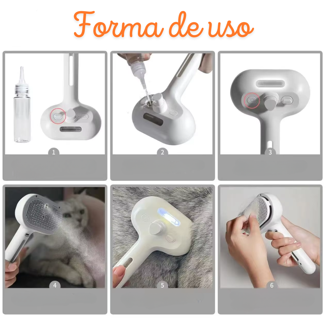 Escova Autolimpante 3 em 1 - Pet Premium™