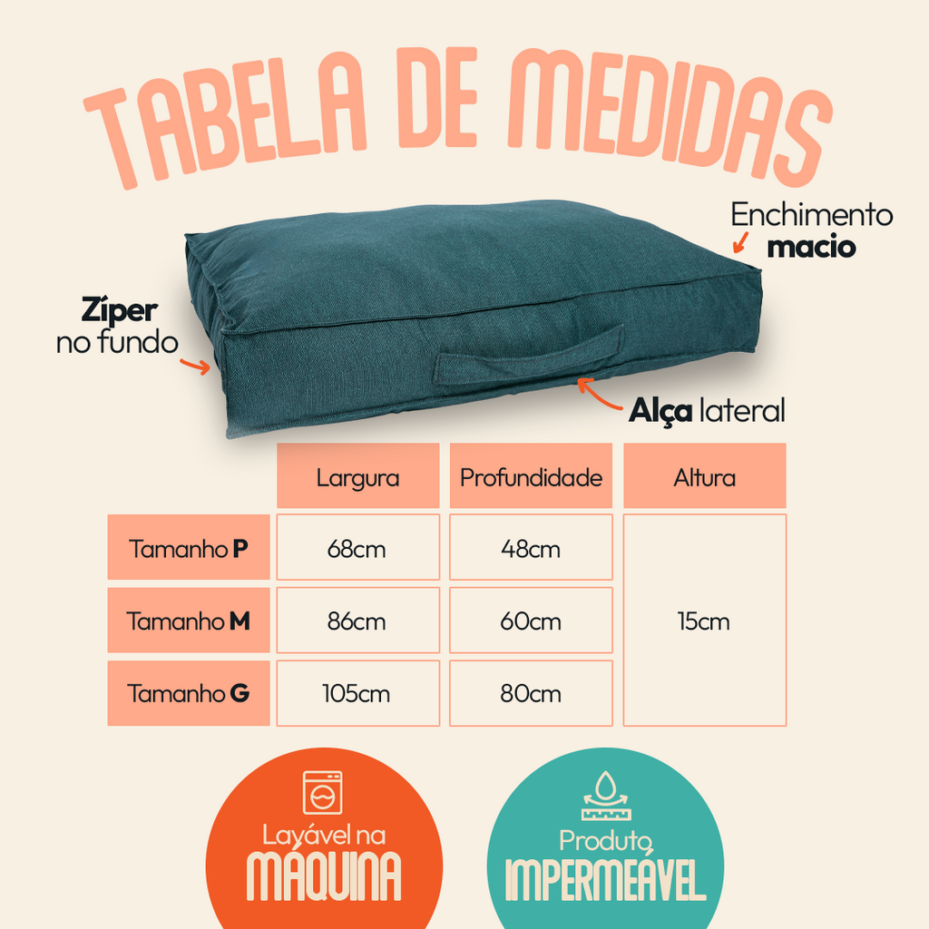 Almofada Para Cachorro Futon Ecotec - Pet Premium™