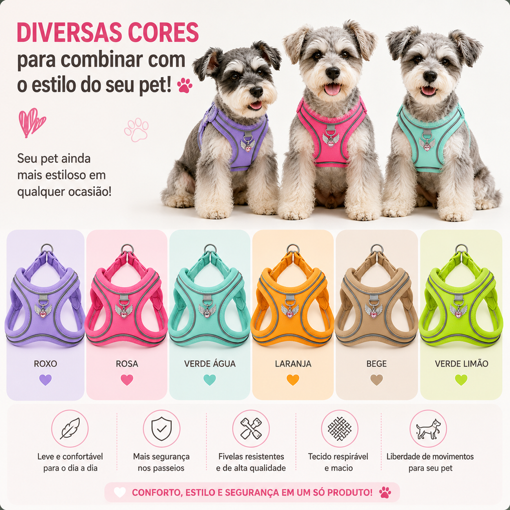 Coleira & Guia Pet Comfort - Pet Premium™
