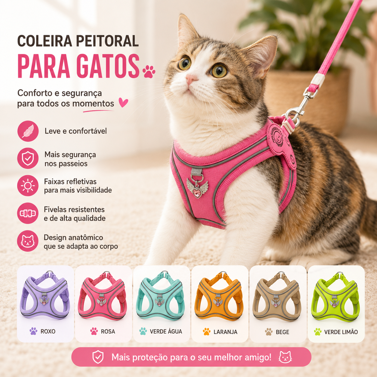 Coleira & Guia Pet Comfort - Pet Premium™