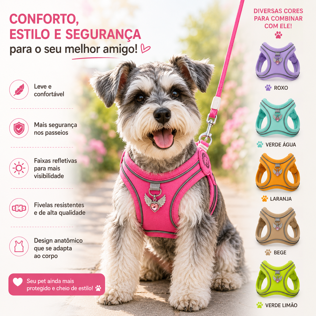 Coleira & Guia Pet Comfort - Pet Premium™