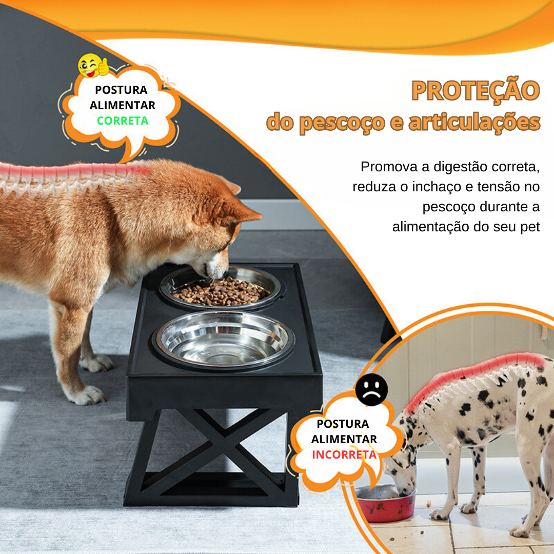 Tigela Elevada com Ajuste de Altura - Pet Premium™