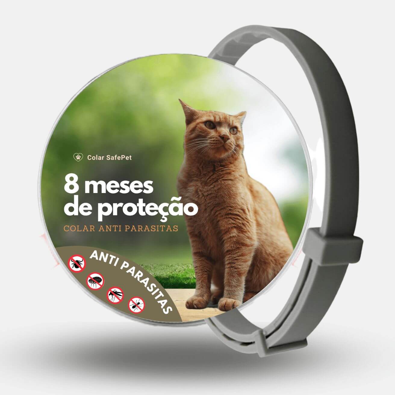 Coleira Anti Pulgas, Carrapatos e Mosquitos 100% Natural – Proteção até 8 Meses | Pet Premium™