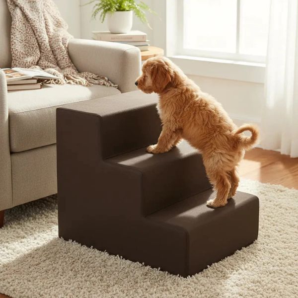 Escada 3 Degraus Impermeável em Suede - Pet Premium™