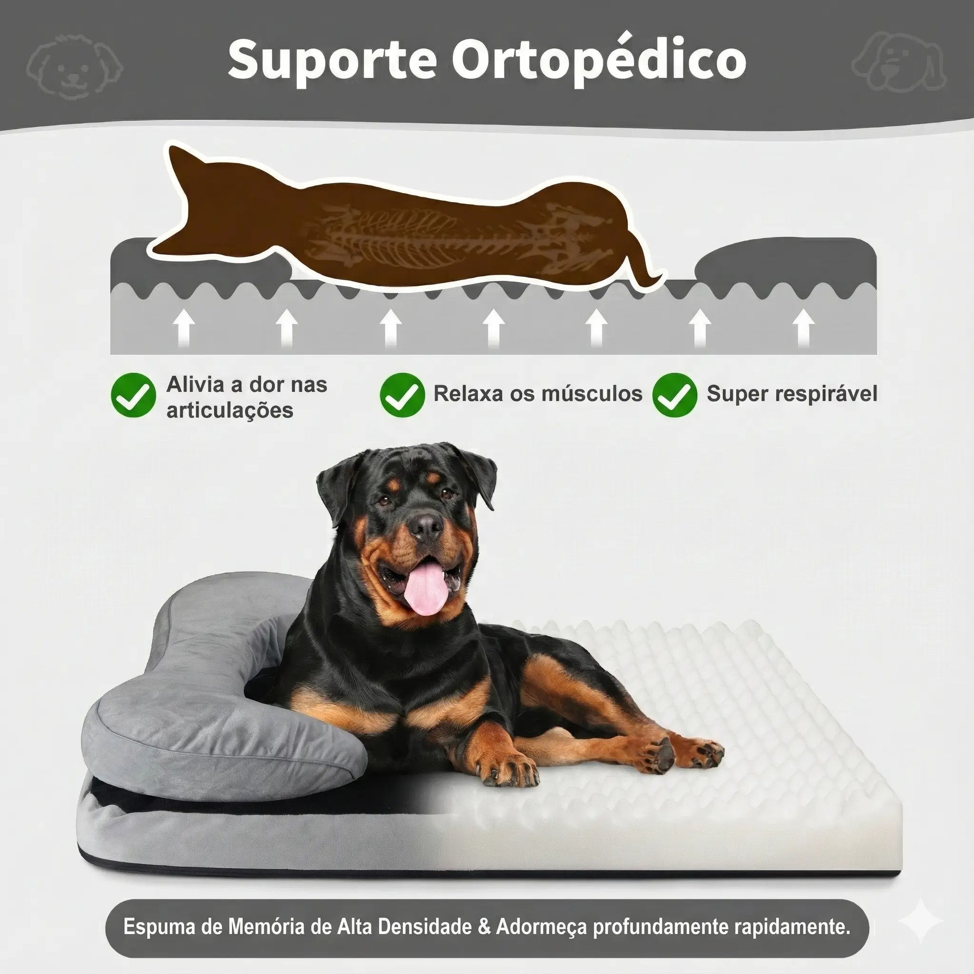 Cama Sofá Ortopédica para Cachorro de Médio e Grande Porte – Pet Premium™ | Alívio Articular e Conforto Premium