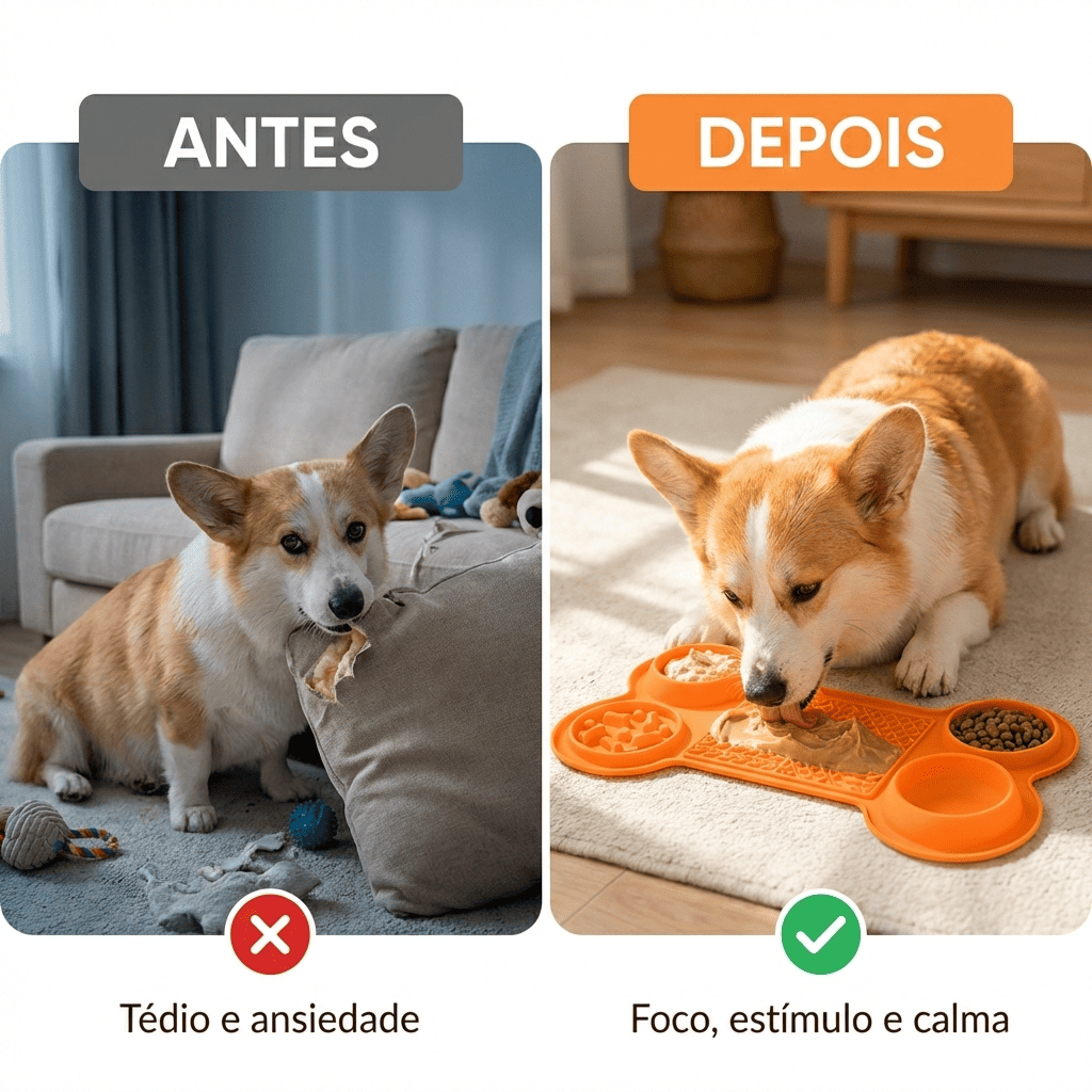 Tapete interativo 6 em 1 para Calma e Estímulo Mental + (GRÁTIS Lambedor vertical) - Pet Premium™