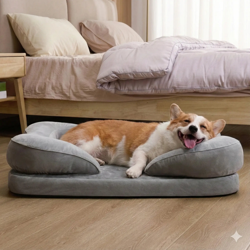 Cama Sofá Ortopédica para Cachorro de Médio e Grande Porte – Pet Premium™ | Alívio Articular e Conforto Premium