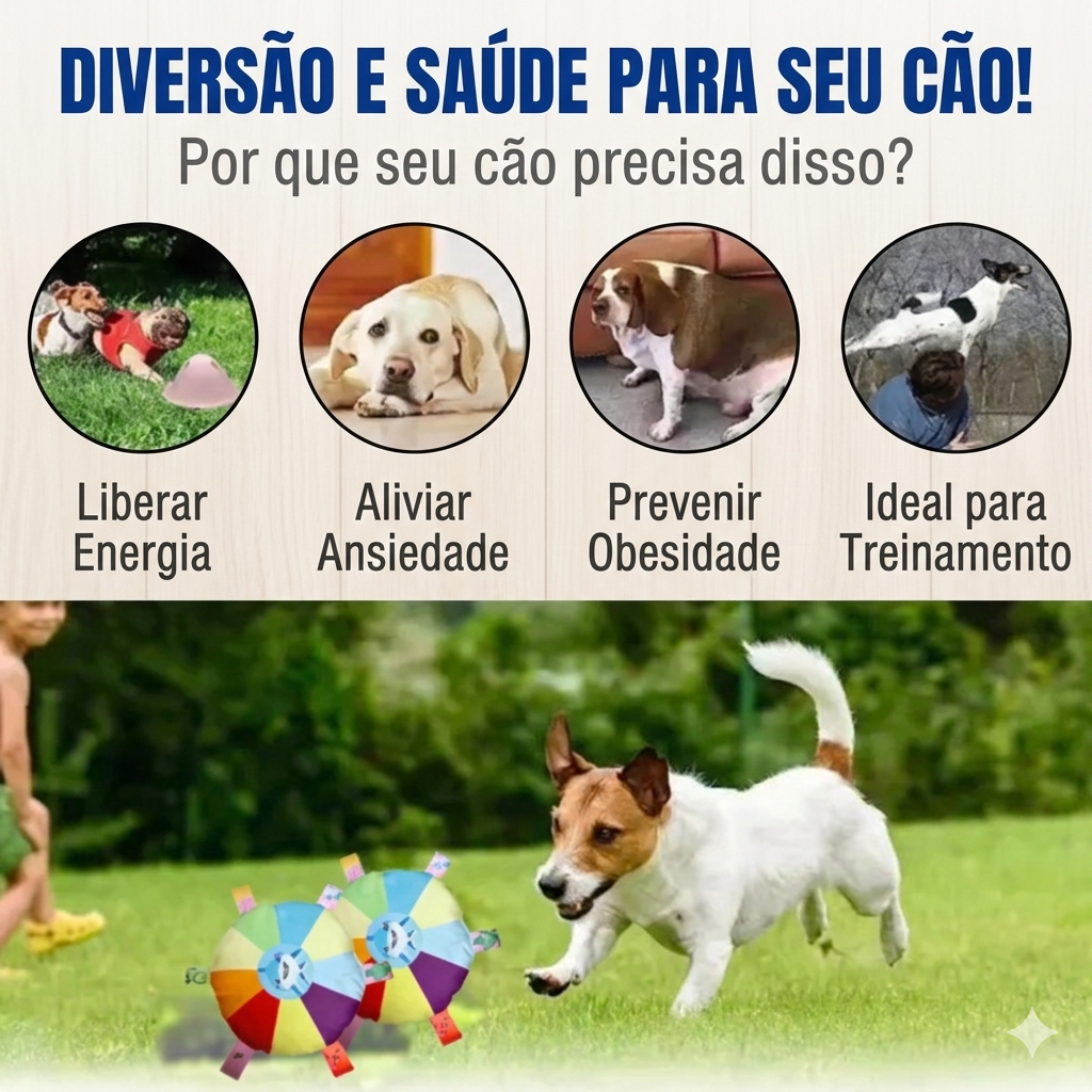 Frisbee de Pelúcia Sensorial | Brinquedo Antiestresse para Cães - Pet Premium™