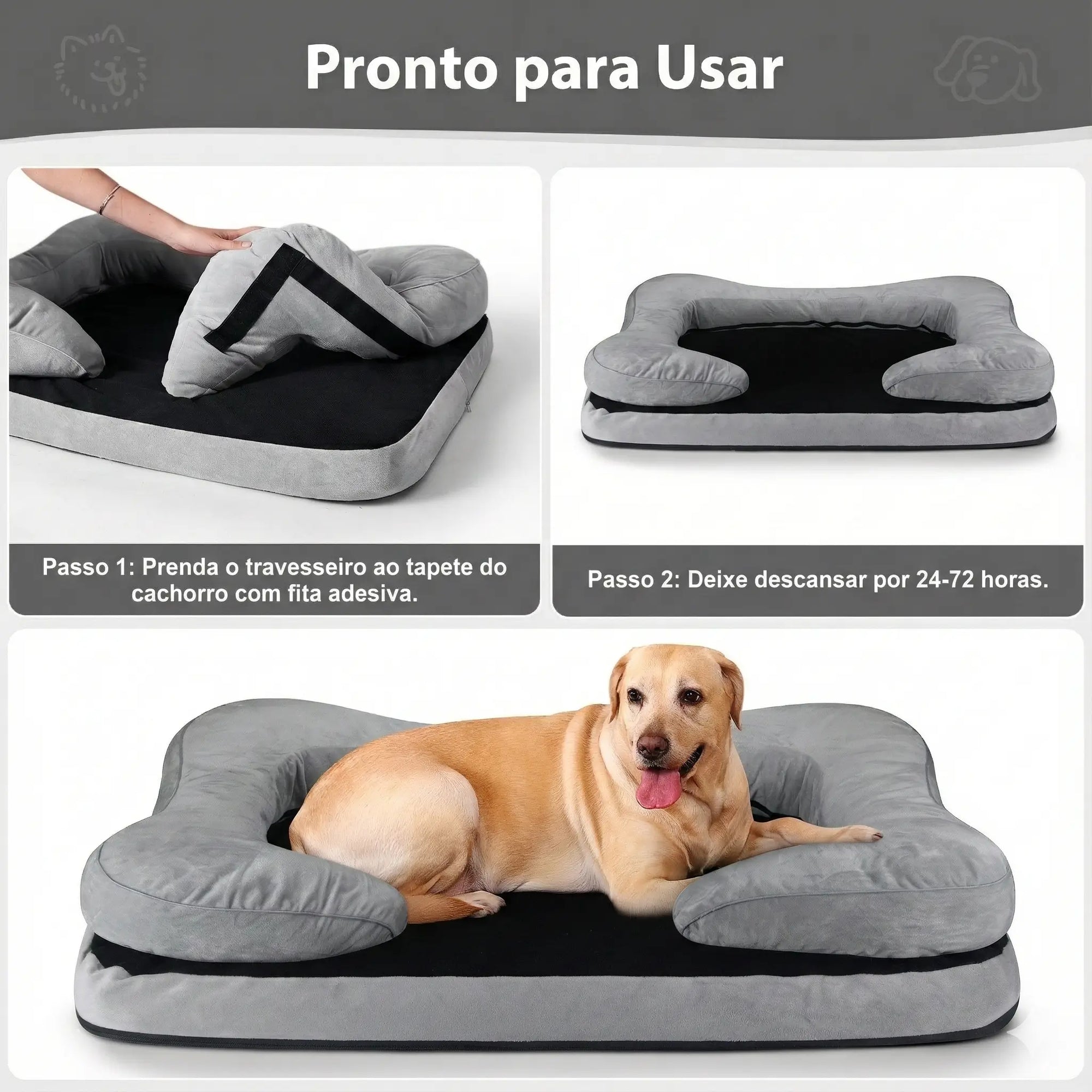 Cama Sofá Ortopédica para Cachorro de Médio e Grande Porte – Pet Premium™ | Alívio Articular e Conforto Premium