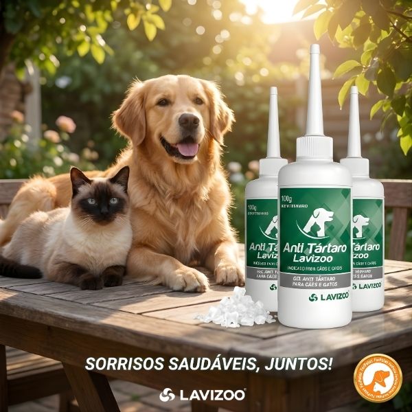 Gel Anti Tártaro Lavizoo + Dedeira – Higiene Bucal e Hálito Fresco para Pets | Pet Premium™