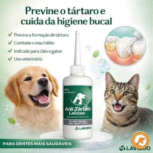 Gel Anti Tártaro Lavizoo + Dedeira – Higiene Bucal e Hálito Fresco para Pets | Pet Premium™