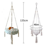 Cama Suspensa Artesanal para Gatos Estilo Rede – Pet Premium™ | Conforto Natural e Descanso Elevado