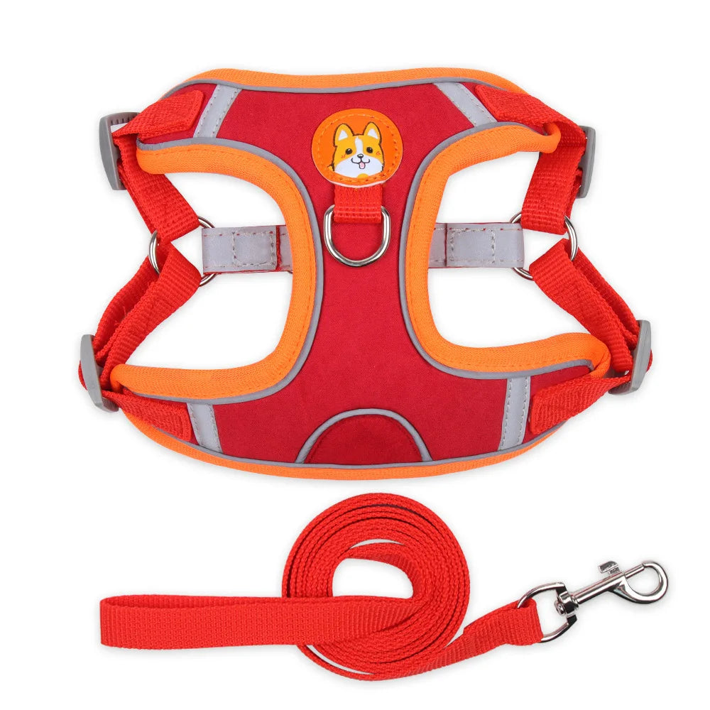 Coleira Ajustável com Guia 150cm em Malha Respirável para Cachorro e Gato – Pet Premium™ | Conforto, Controle e Estilo
