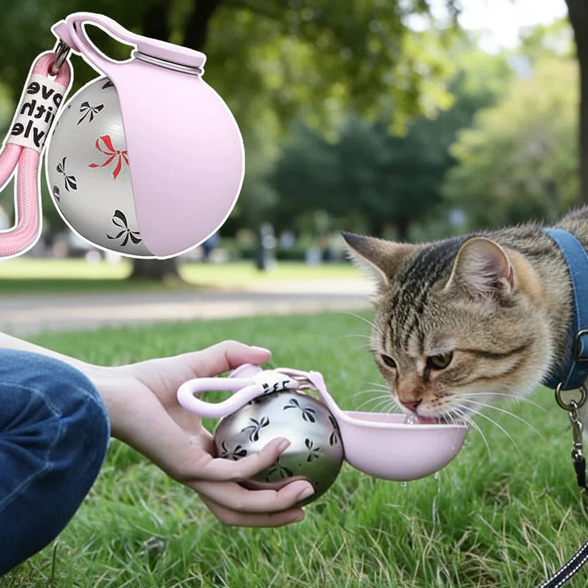 Garrafa Portátil Bola com Tigela Acoplada - Pet Premium™