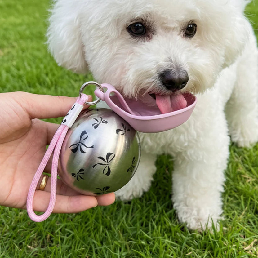 Garrafa Portátil Bola com Tigela Acoplada - Pet Premium™