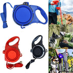 Guia Retrátil Pet Multifuncional | Comida/Água/Porta-Saquinhos - Pet Premium™
