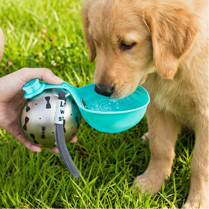 Garrafa Portátil Bola com Tigela Acoplada - Pet Premium™