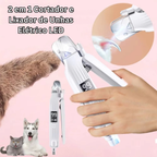 Cortador de Unha e Lixador Elétrico LED - Pet Premium™