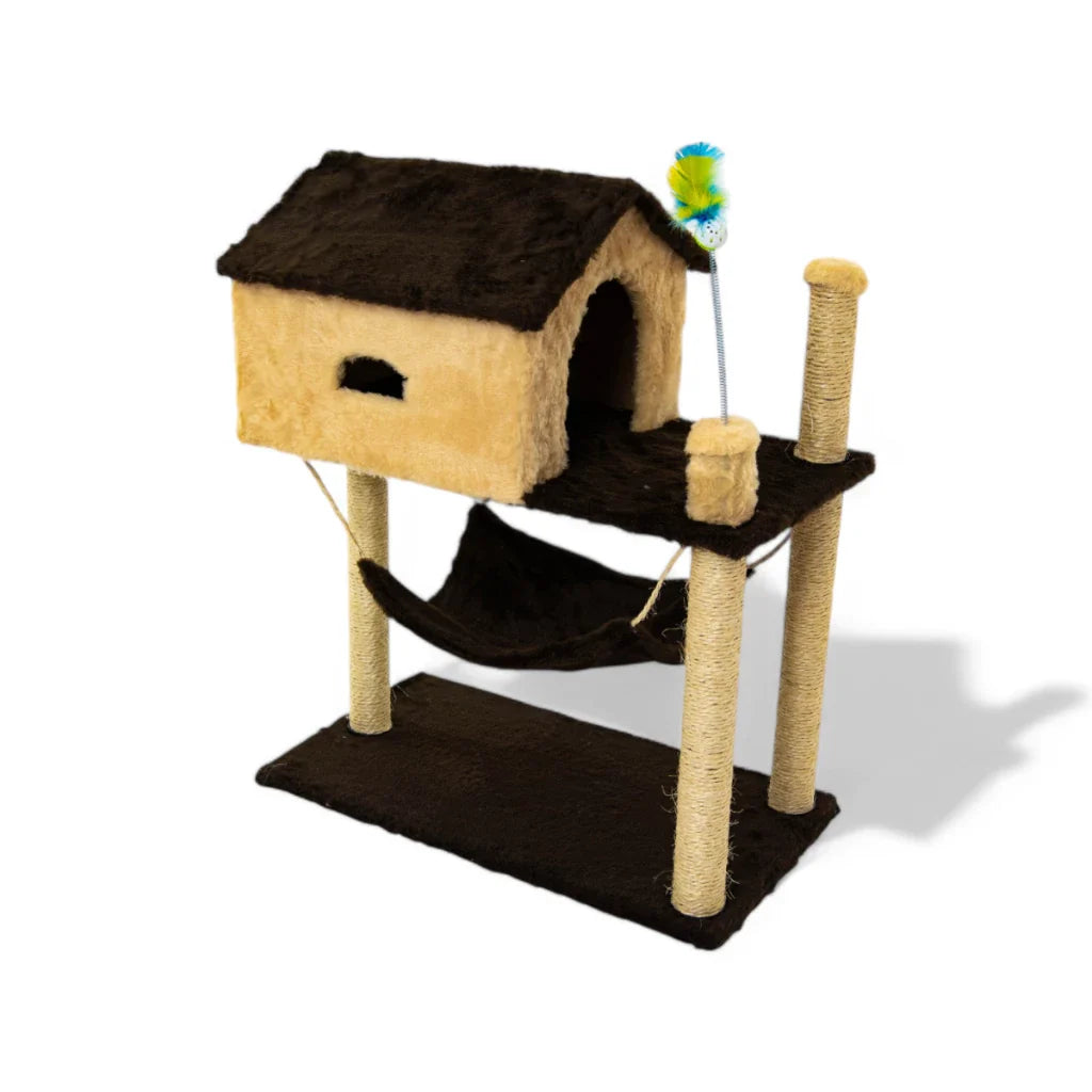Arranhador para Gatos com Casinha e Playground Completo – Pet Premium™