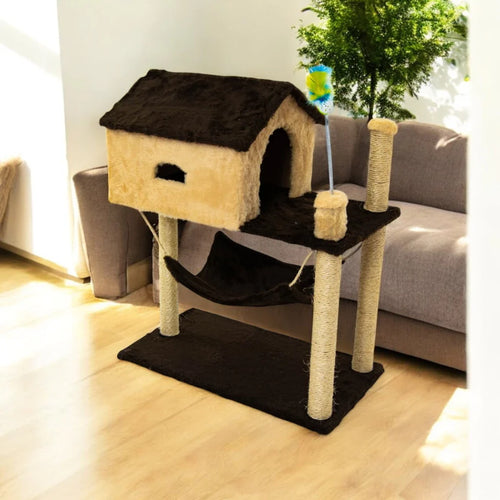 Arranhador para Gatos com Casinha e Playground Completo – Pet Premium™
