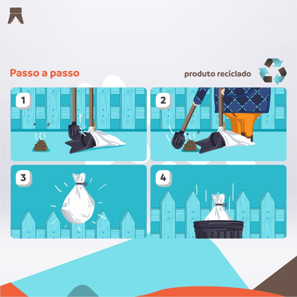 Passo a passo de uso da pá coletora de cocô - Pet Premium™