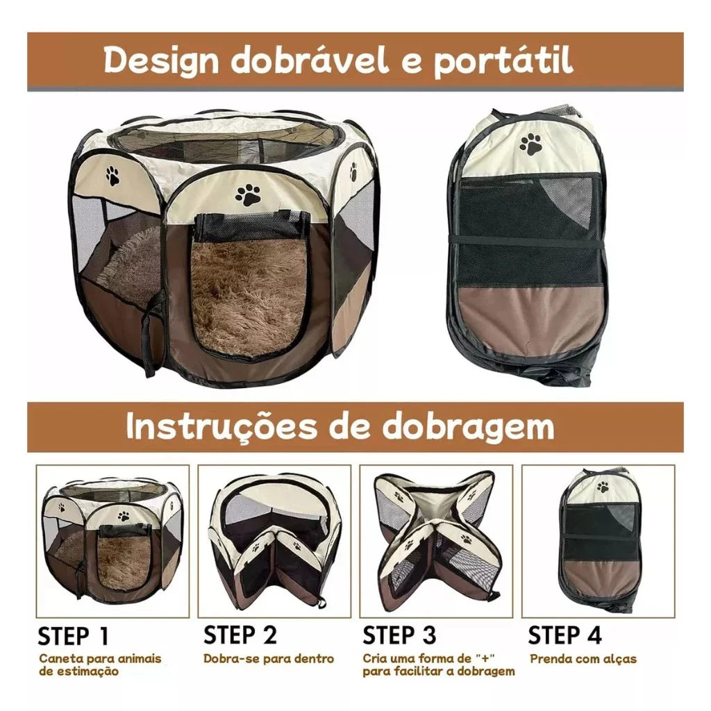 Cercadinho Dobrável e Resistente para Cães e Gatos Pet Premium™