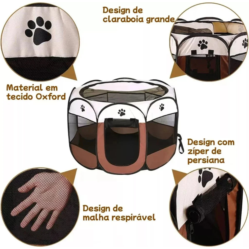 Cercadinho Dobrável e Resistente para Cães e Gatos Pet Premium™