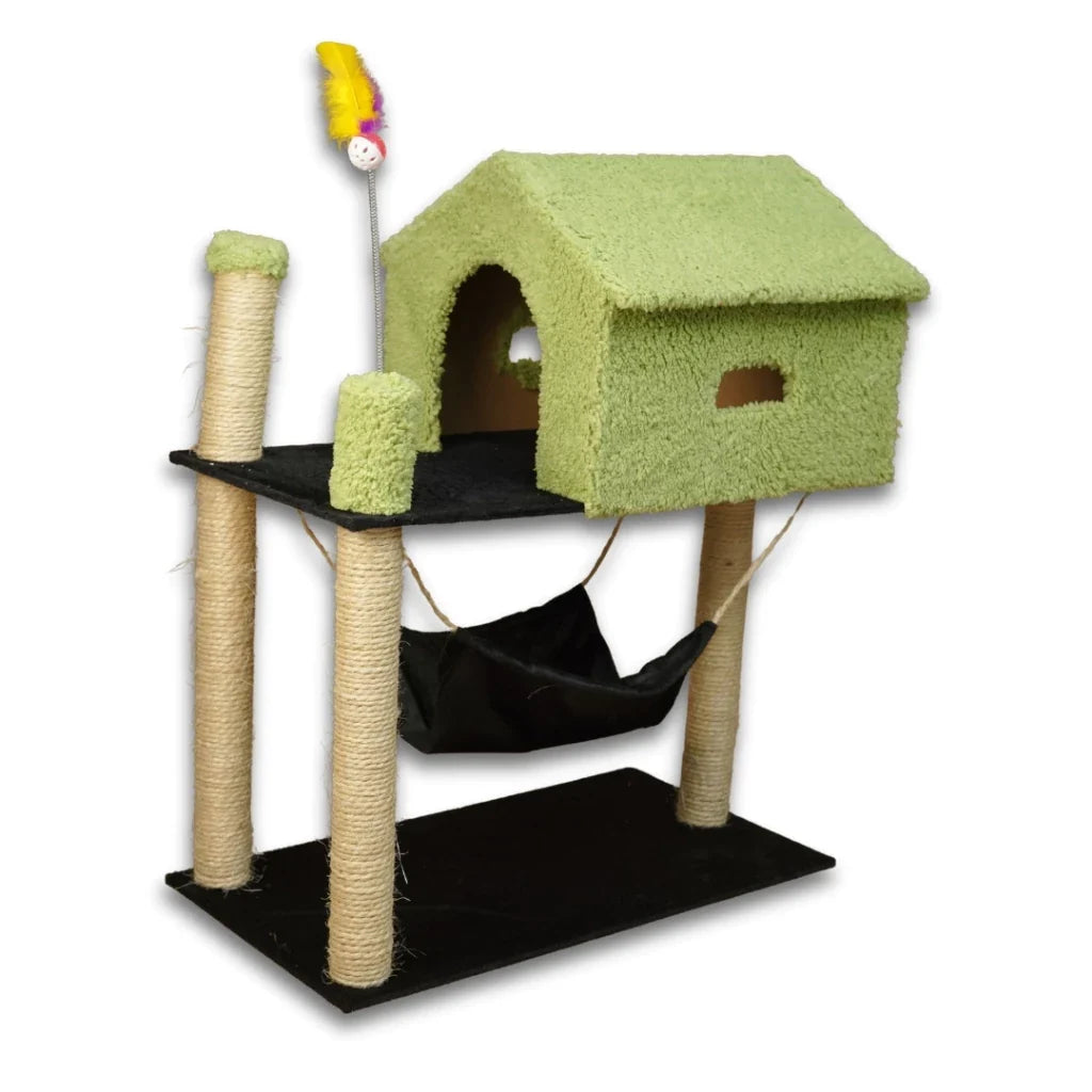 Arranhador para Gatos com Casinha e Playground Completo – Pet Premium™
