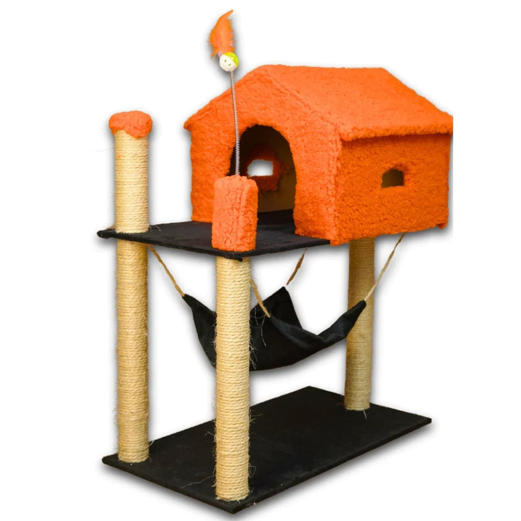 Arranhador para Gatos com Casinha e Playground Completo – Pet Premium™