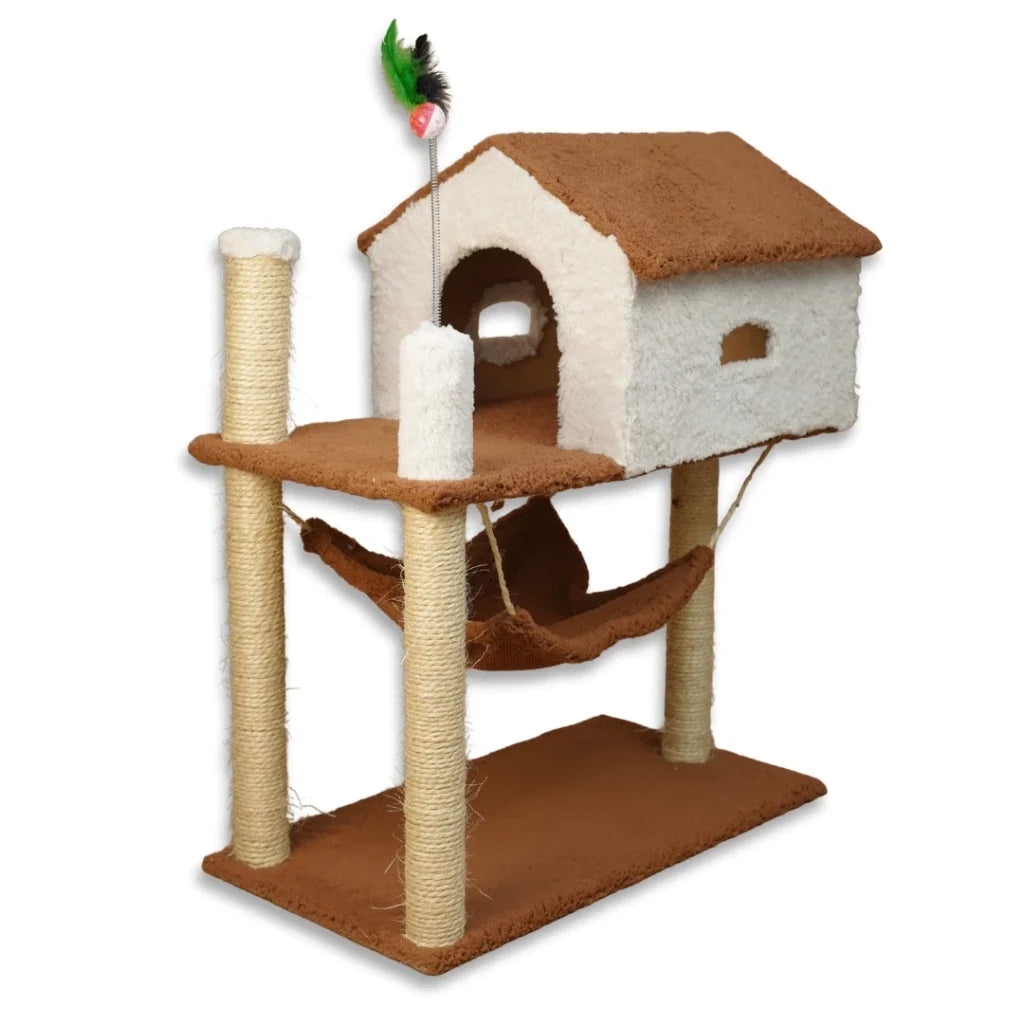 Arranhador para Gatos com Casinha e Playground Completo – Pet Premium™