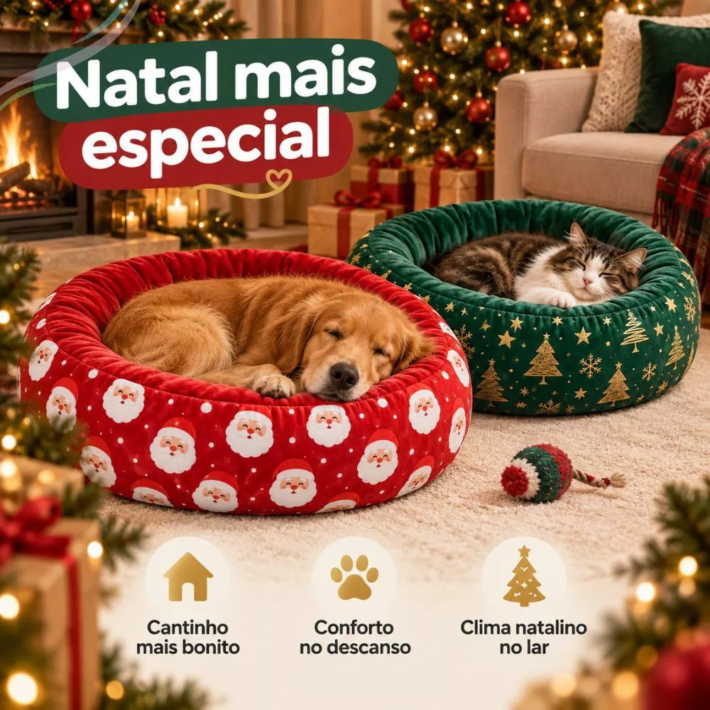 Cama Pet Natalina para Cães e Gatos - Pet Premium™