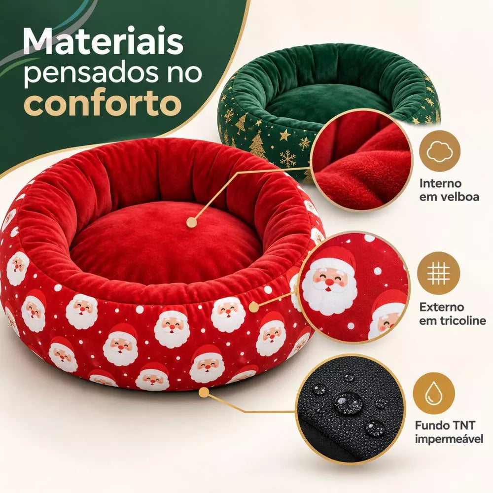 Cama Pet Natalina para Cães e Gatos - Pet Premium™