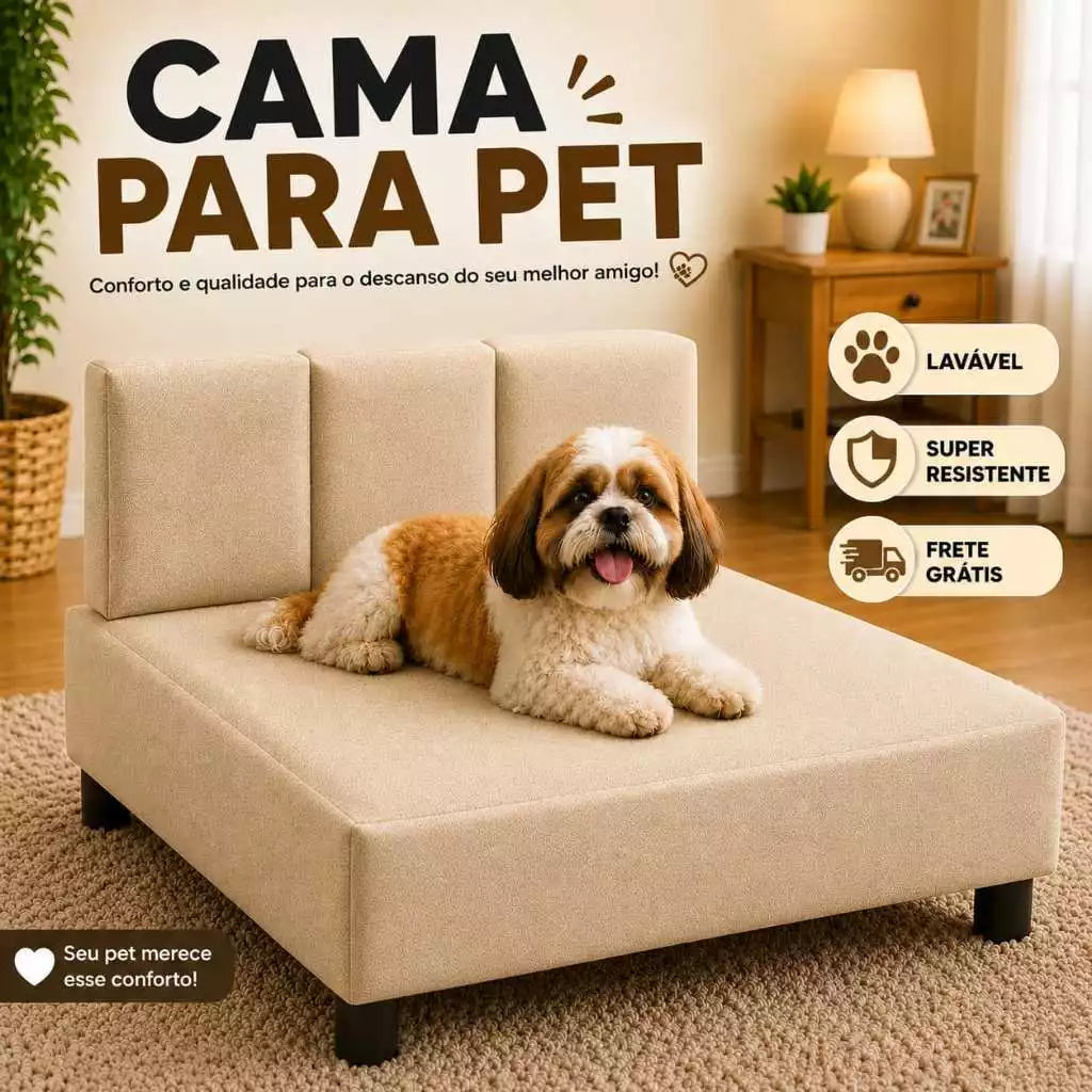 Sofá Cama Pet com Cabeceira Removível