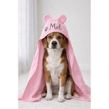 Toalha Pet Personalizada com Nome e Capuz de Orelhinhas - Pet Premium™