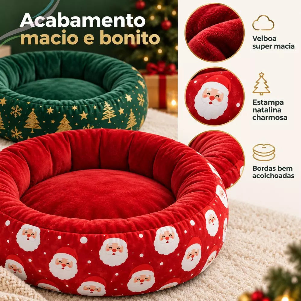 Cama Pet Natalina para Cães e Gatos - Pet Premium™