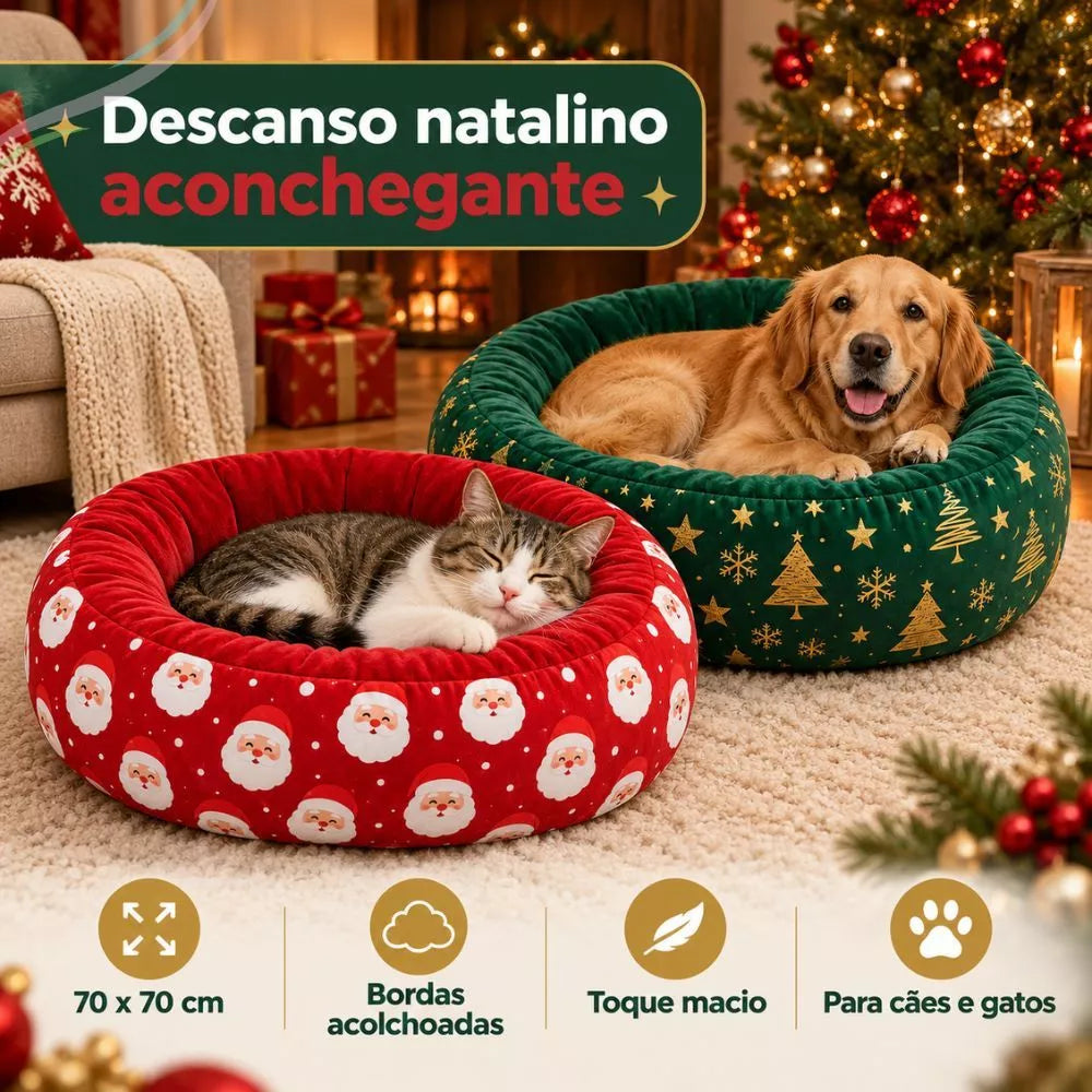 Cama Pet Natalina para Cães e Gatos - Pet Premium™