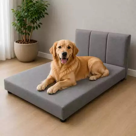 Sofá Cama Pet com Cabeceira Removível - grisalho