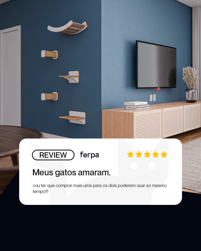Rede de Parede Estofada Para Gatos Nick Marrom - loja online