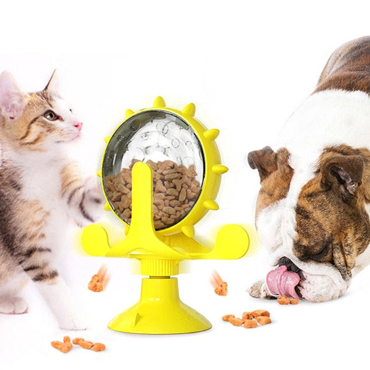 Brinquedo Interativo Giratório para Pets - Amarelo