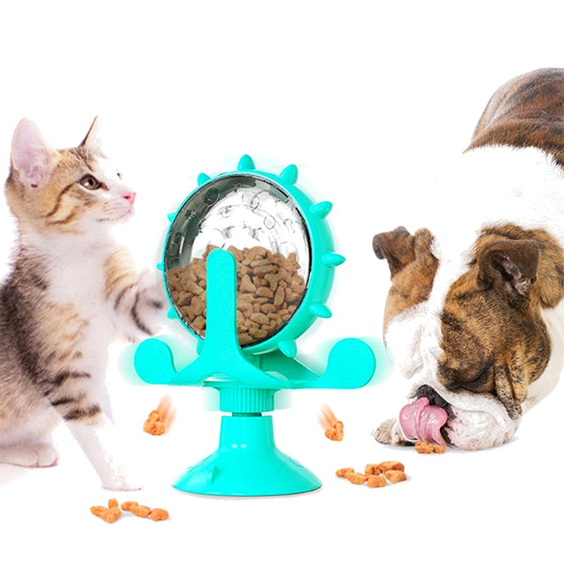 Brinquedo Interativo Giratório para Pets - Azul