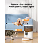 Alimentador Automático Wifi 4L - Com Porções Programáveis para Cachorro e Gato Bivolt - Pet Premium™