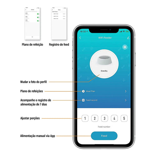 Alimentador Automático Wifi 4L - Com Porções Programáveis para Cachorro e Gato Bivolt - Pet Premium™